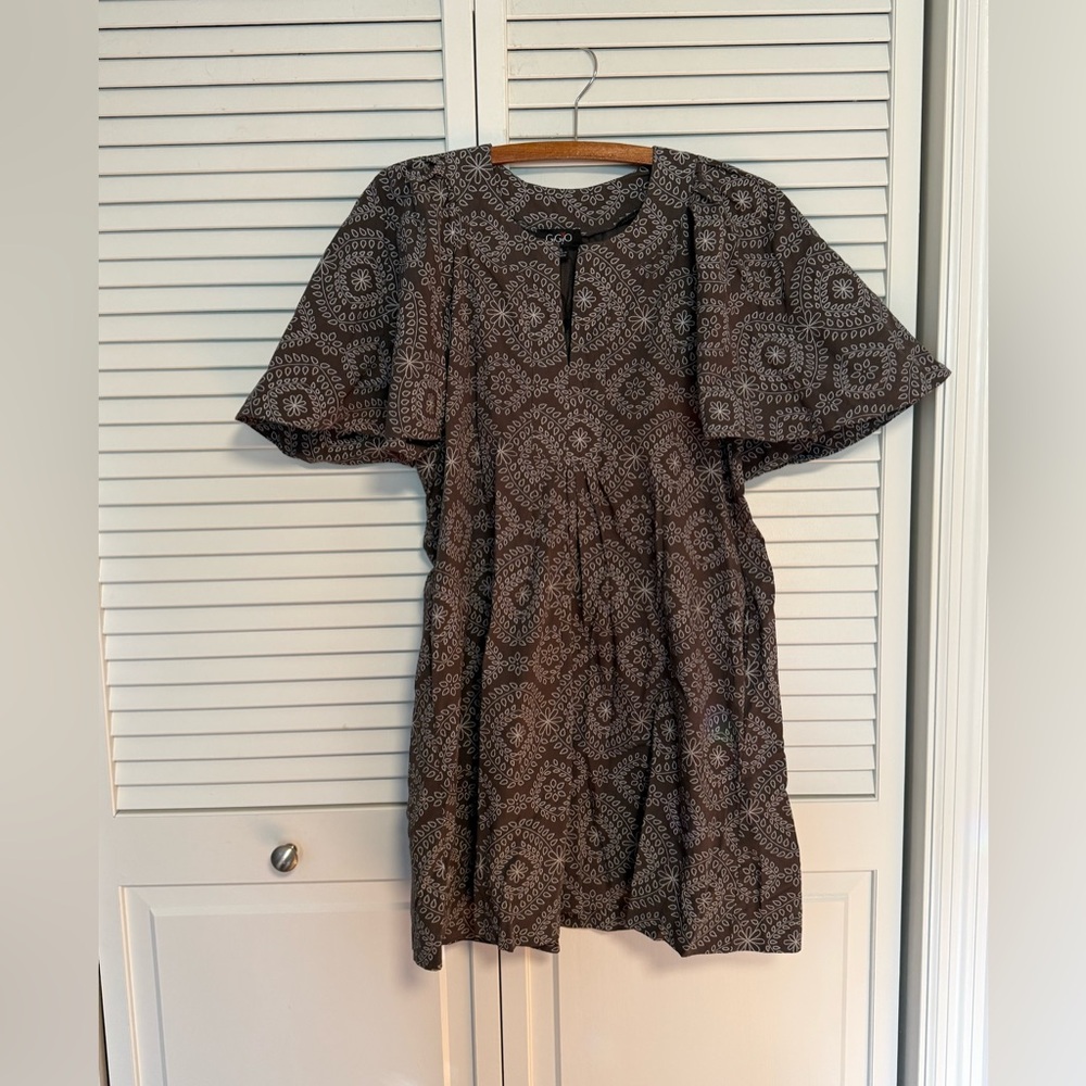 Gigio Women’s Brown Patterned Short Sleeve Dress